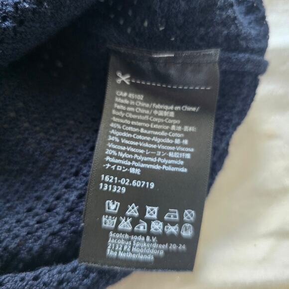 Scotch & Soda Womens Mesh Pullover Sweater Navy Size 2 Nautical Spring Summer - Picture 7 of 9